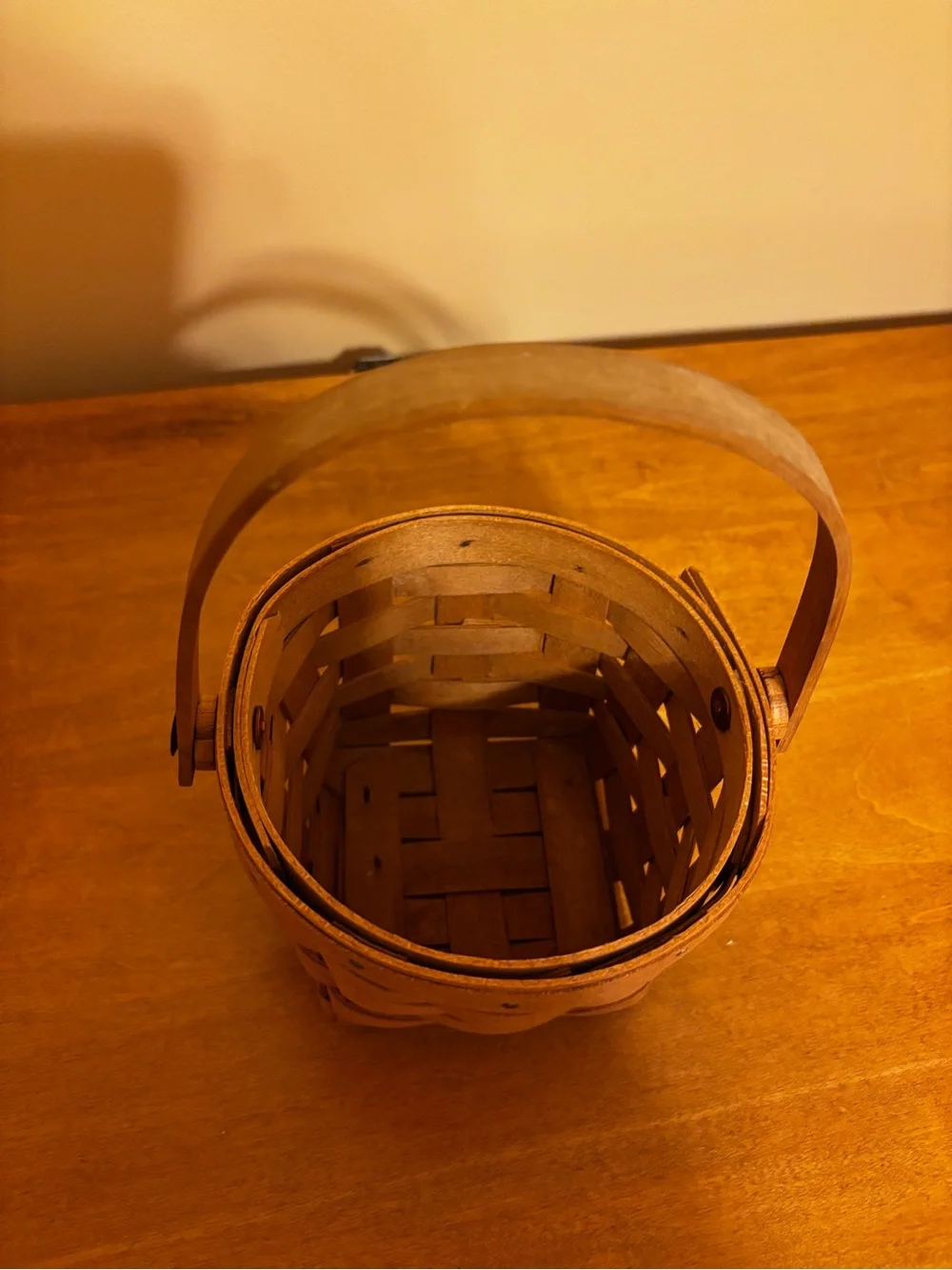 1988 Longaberger Basket with Handle - Warm Brown